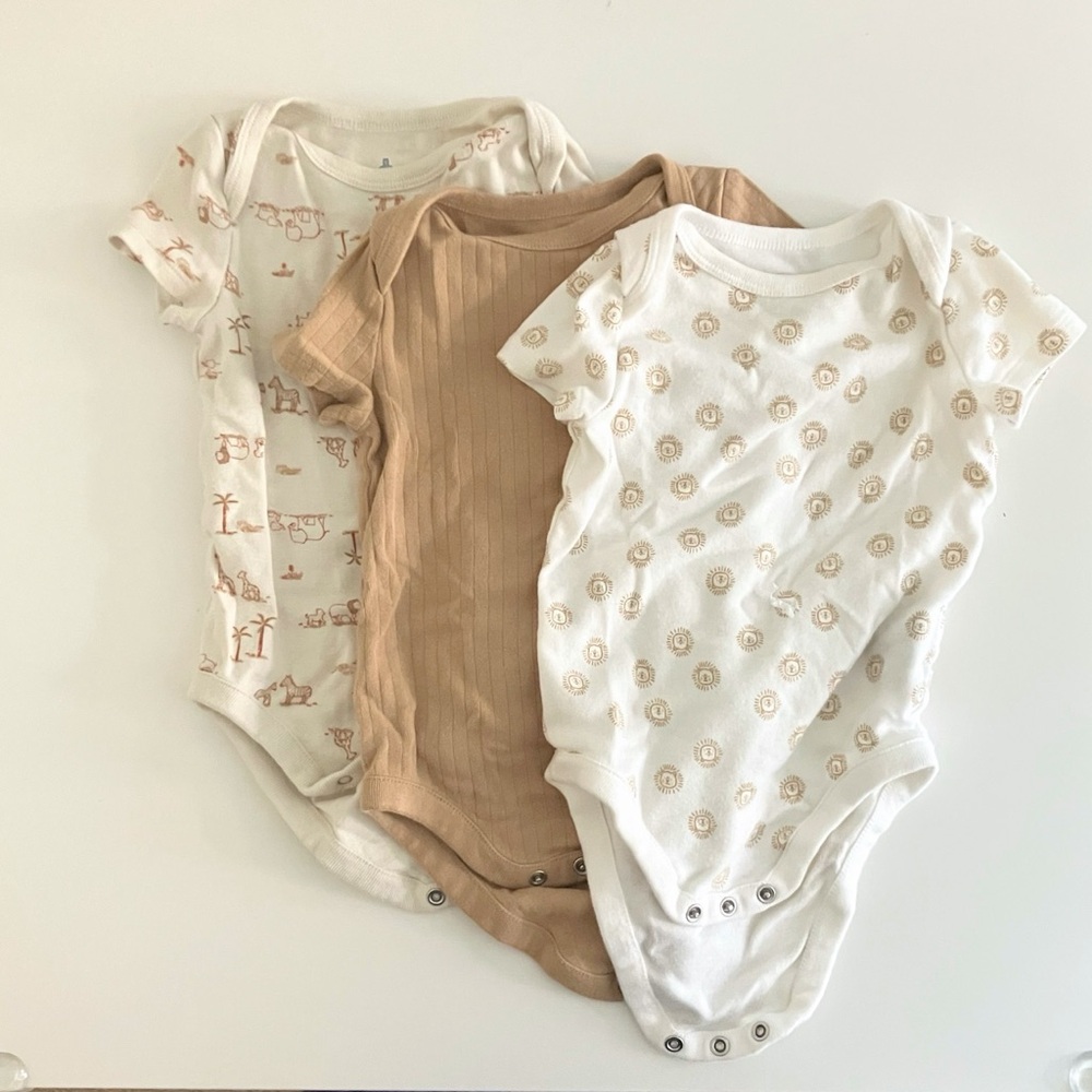 GAP BabyFirst Cotton Bodysuits, 3 pack